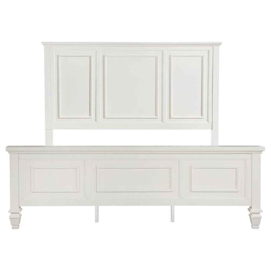 Sandy Beach 63-inch Eastern King Wood Panel Bed Cream White - Home & Sleep Outlet