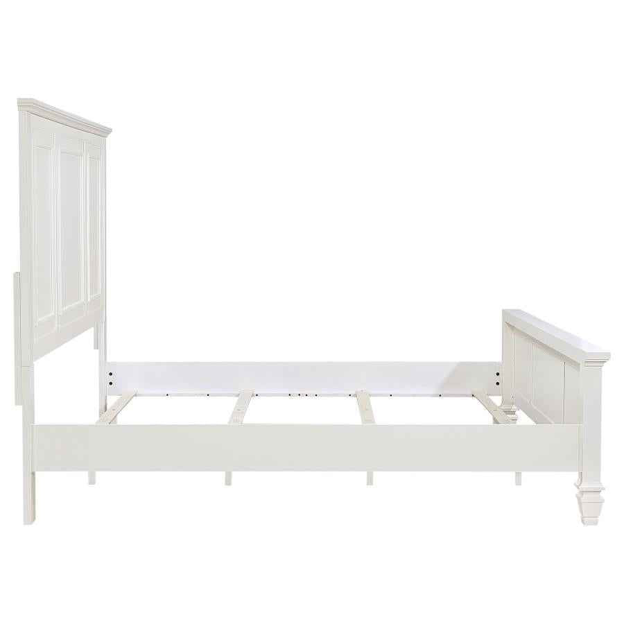 Sandy Beach 63-inch Eastern King Wood Panel Bed Cream White - Home & Sleep Outlet