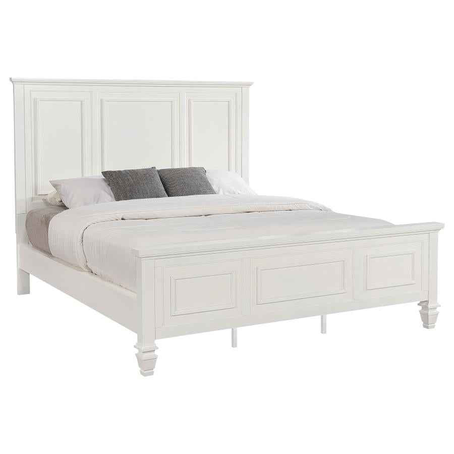 Sandy Beach 63-inch California King Panel Bed Cream White - Home & Sleep Outlet