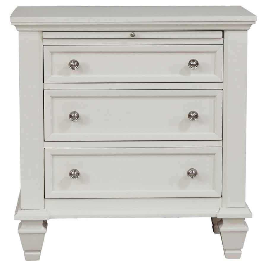 Sandy Beach 3-drawer Nightstand Cream White - Home & Sleep Outlet