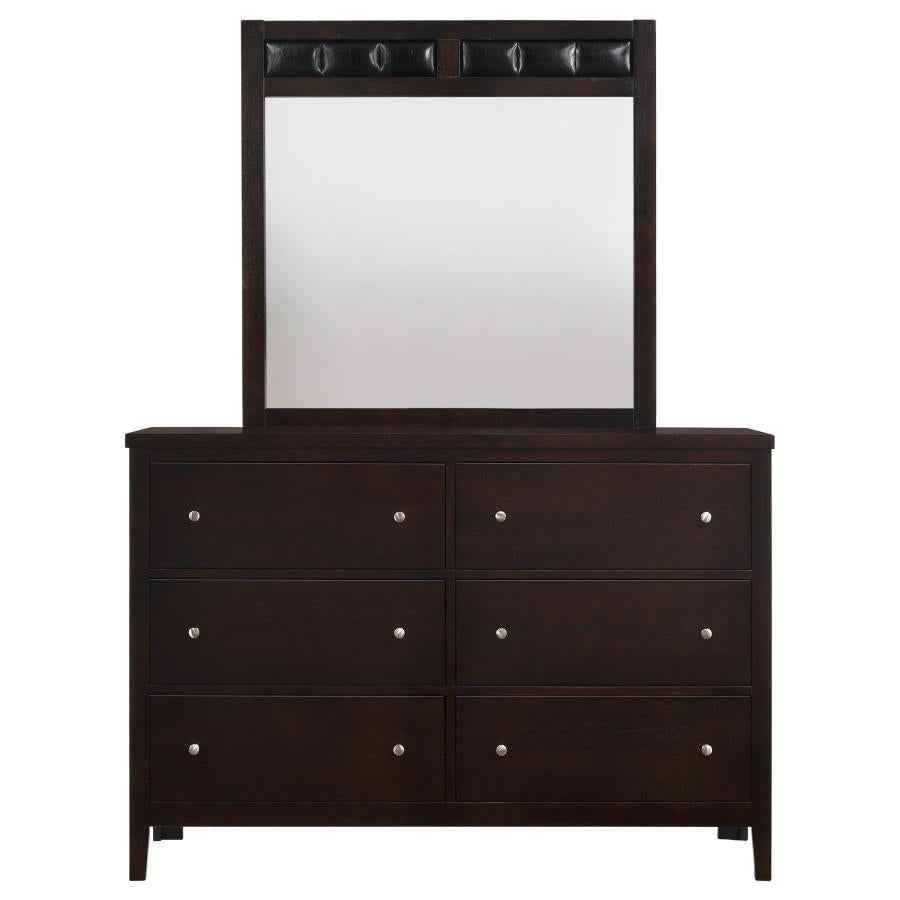 Carlton 6-drawer Dresser with Mirror Cappuccino
