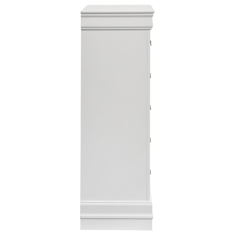 Louis Philippe 5-drawer Bedroom Chest White