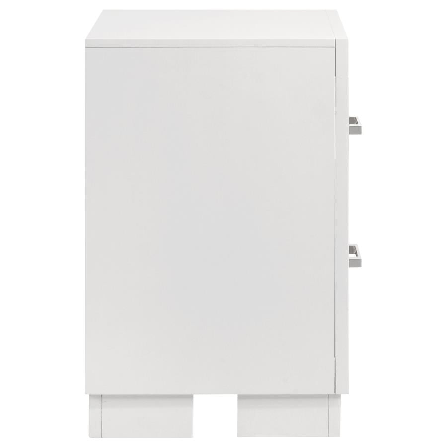 Jessica 2-drawer Nightstand Snow White