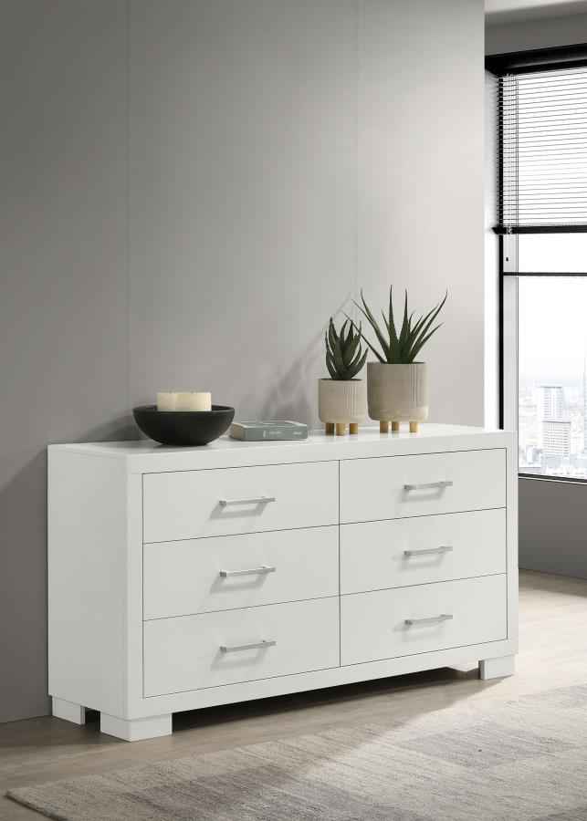 Jessica 6-drawer Dresser Snow White