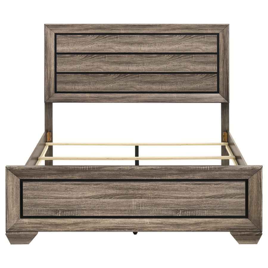 Kauffman Wood Queen Panel Bed Washed Taupe