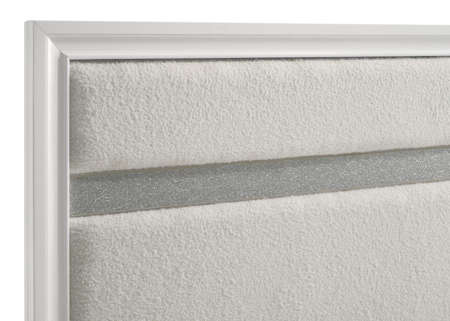 Miranda 54-inch Upholstered Eastern King Panel Bed White - Home & Sleep Outlet