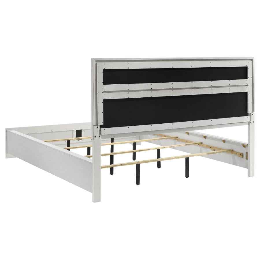 Miranda 54-inch Upholstered California King Panel Bed White - Home & Sleep Outlet
