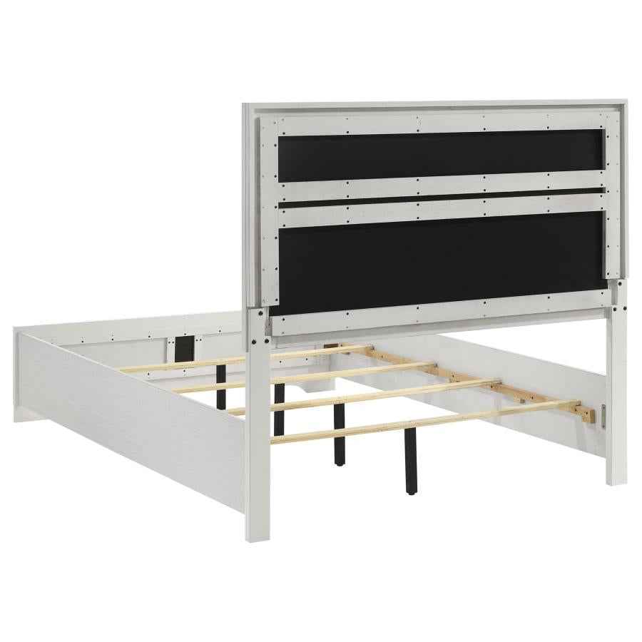 Miranda 54-inch Upholstered Queen Panel Bed White - Home & Sleep Outlet