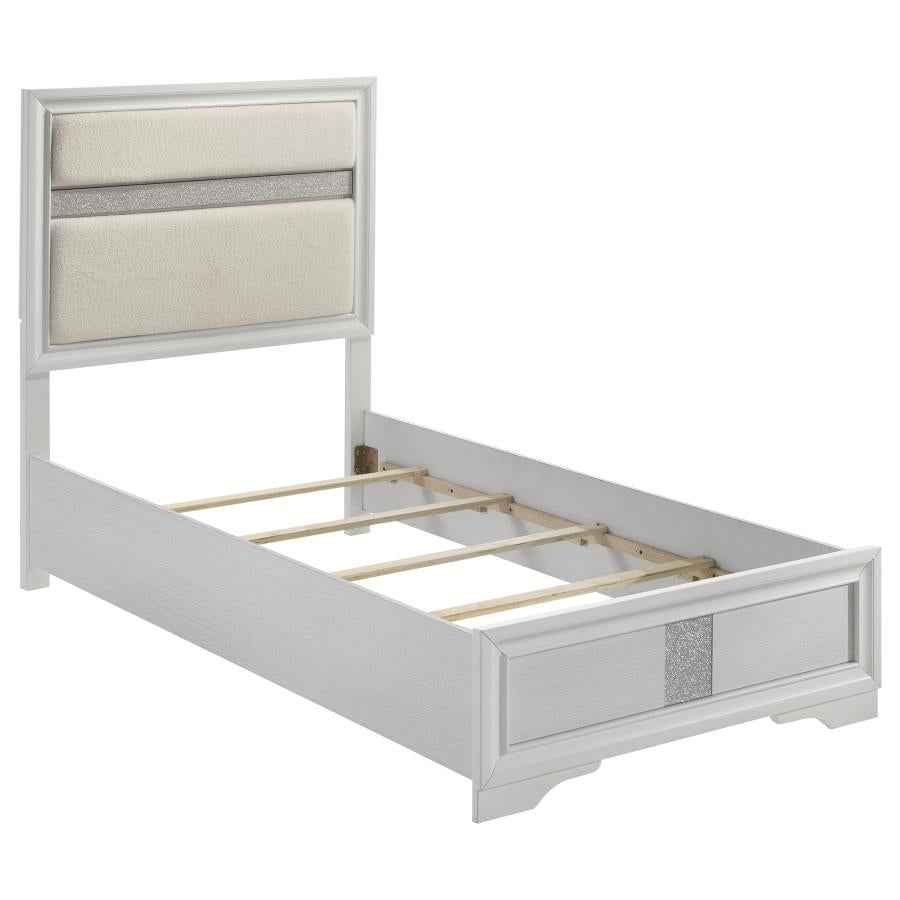 Miranda 54-inch Upholstered Twin Panel Bed White - Home & Sleep Outlet
