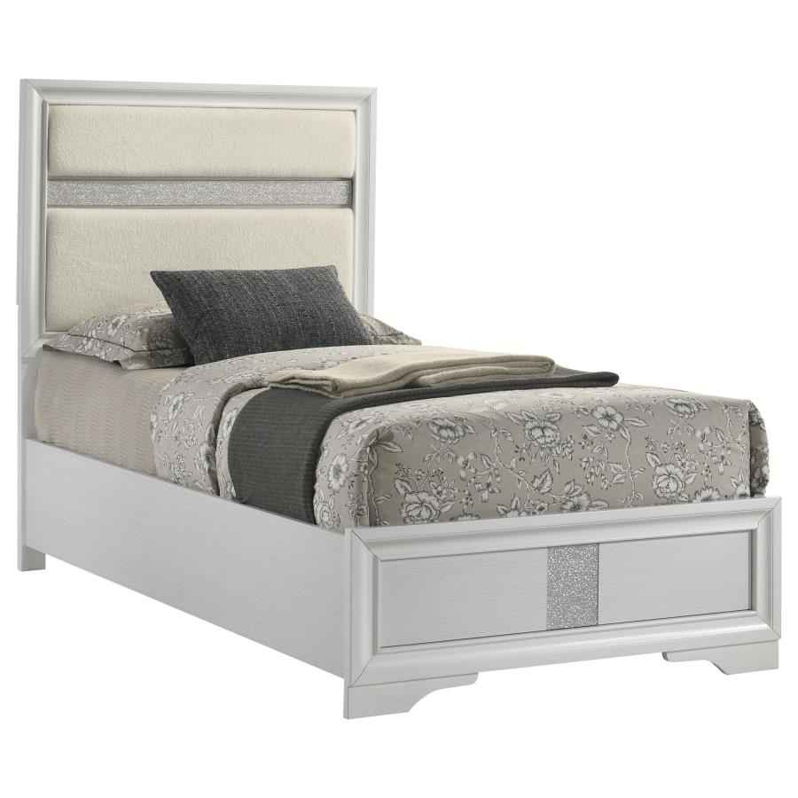 Miranda 54-inch Upholstered Twin Panel Bed White - Home & Sleep Outlet