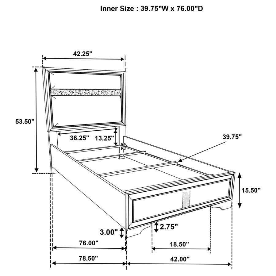 Miranda 54-inch Upholstered Twin Panel Bed White - Home & Sleep Outlet