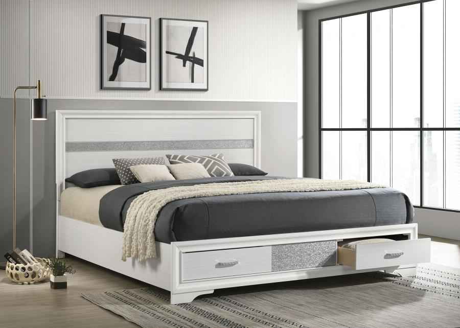 Miranda 51-inch Wood California King Storage Panel Bed White - Home & Sleep Outlet