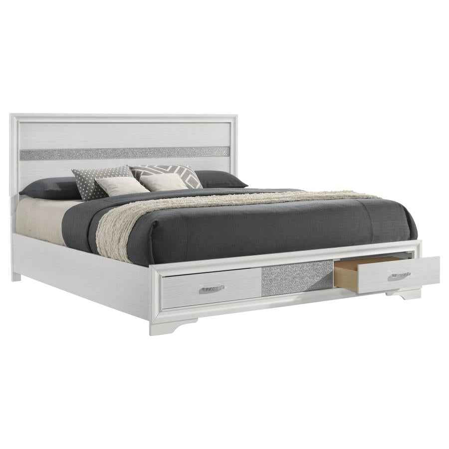 Miranda 51-inch Wood California King Storage Panel Bed White - Home & Sleep Outlet