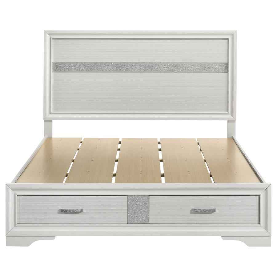 Miranda 51-inch Wood Queen Storage Panel Bed White - Home & Sleep Outlet