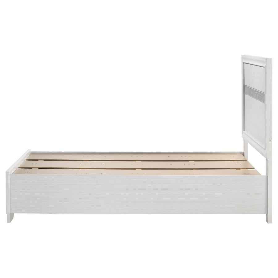 Miranda 51-inch Wood Twin Storage Panel Bed White - Home & Sleep Outlet