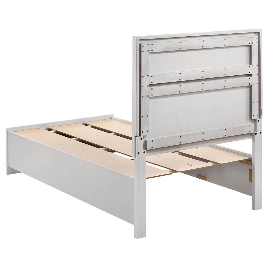 Miranda 51-inch Wood Twin Storage Panel Bed White - Home & Sleep Outlet