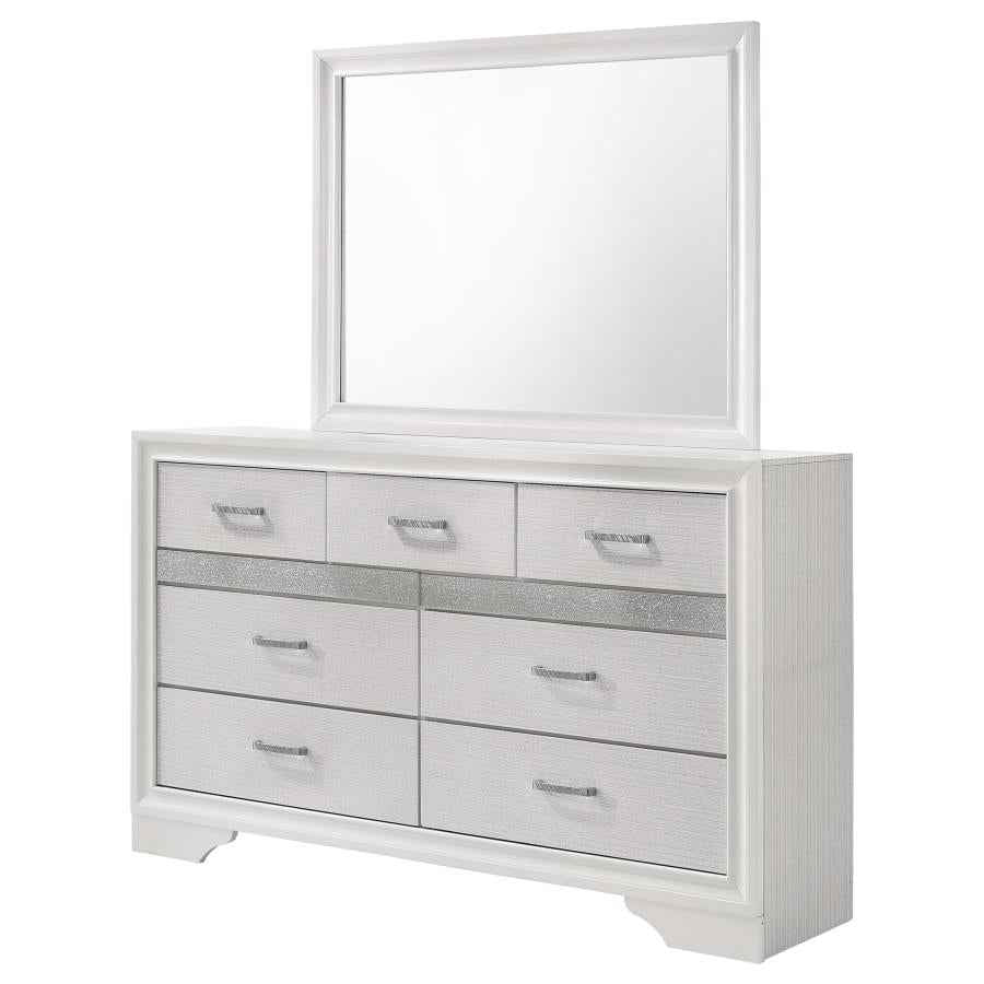 Miranda 7-drawer Dresser with Mirror White - Home & Sleep Outlet