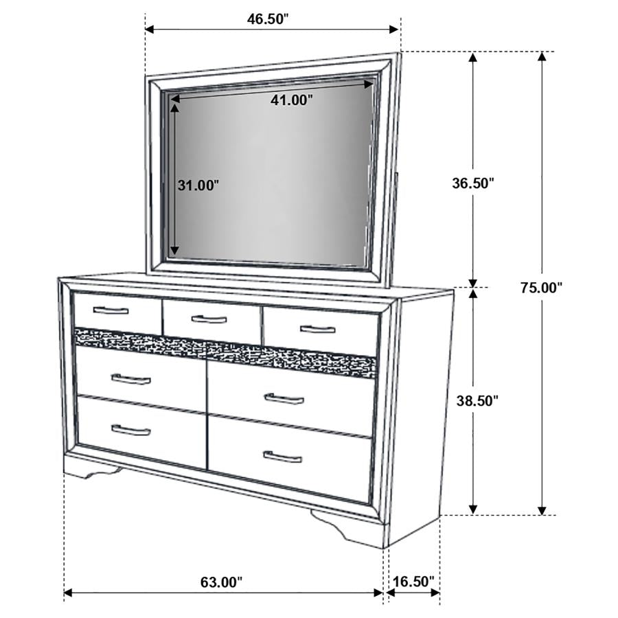 Miranda 7-drawer Dresser with Mirror White - Home & Sleep Outlet