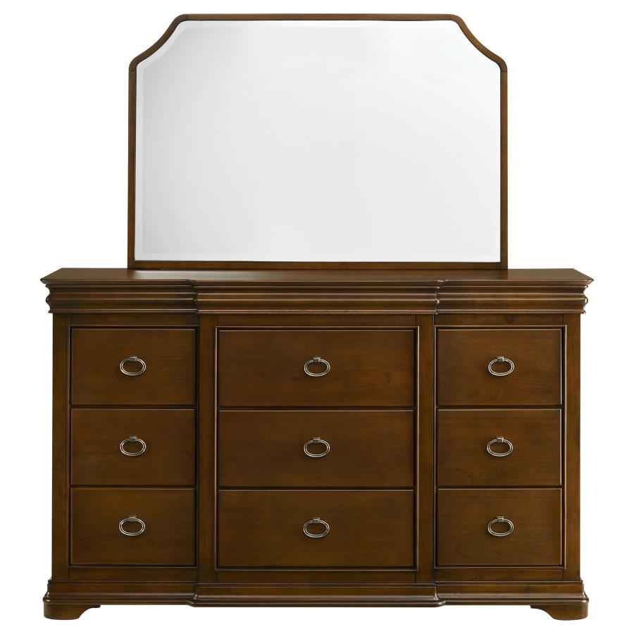 Garland 9-drawer Bedroom Dresser with Mirror Brown Cherry