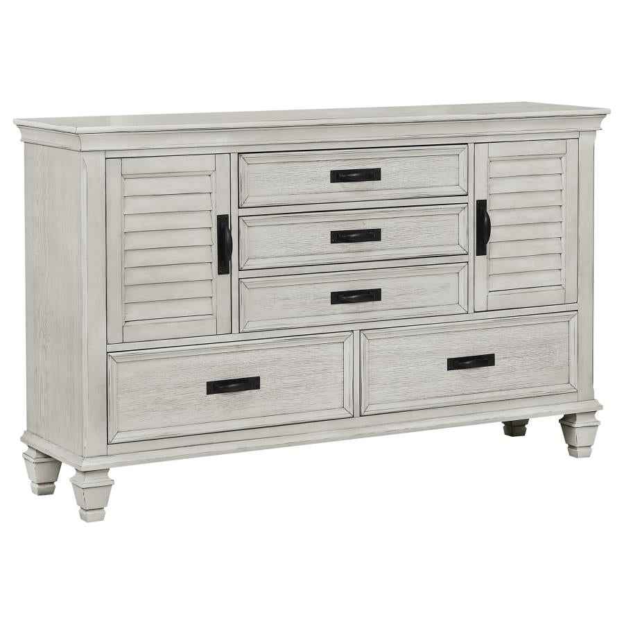 Franco 5-piece Eastern King Bedroom Set Distressed White
