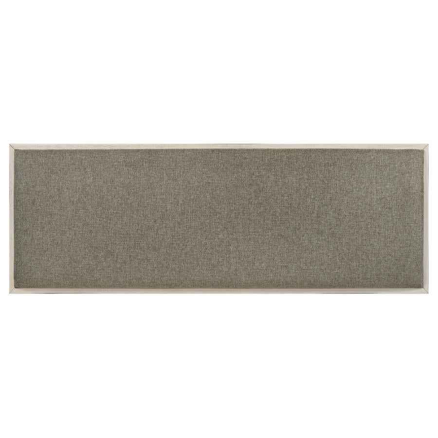 Franco Fabric Upholstered Bench with Shelf Distressed White