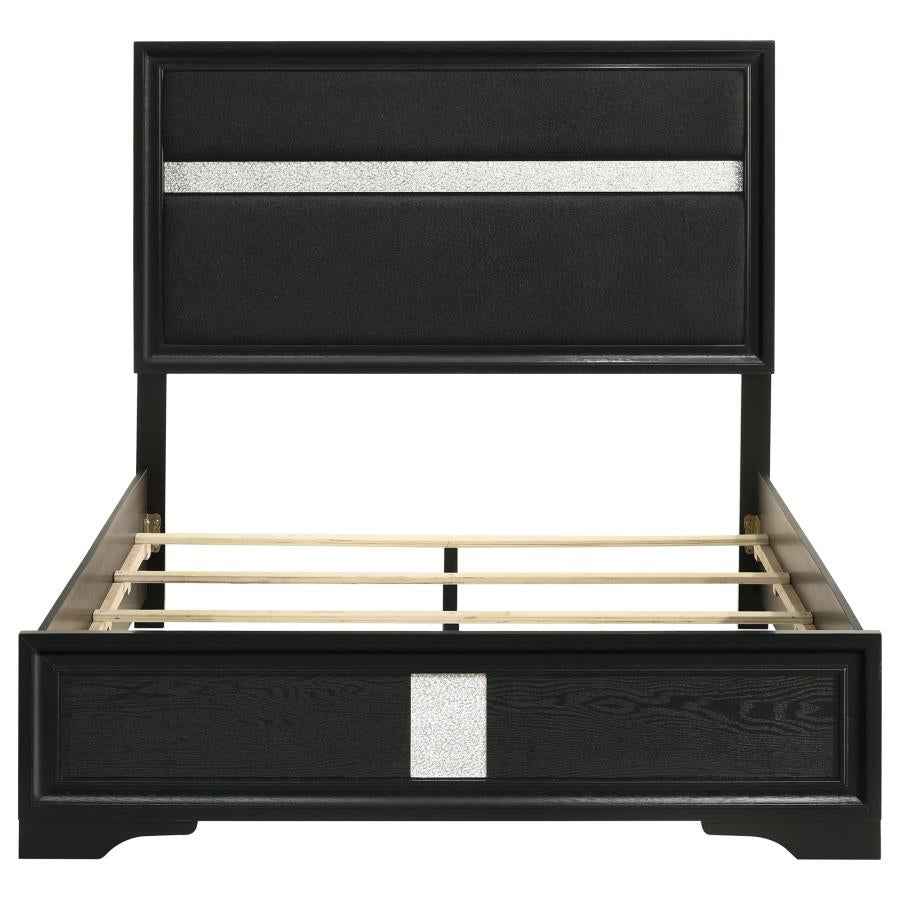 Miranda 54-inch Upholstered Full Panel Bed Black