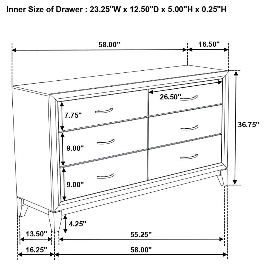 Watson Five-piece Full Bedroom Set Grey Oak