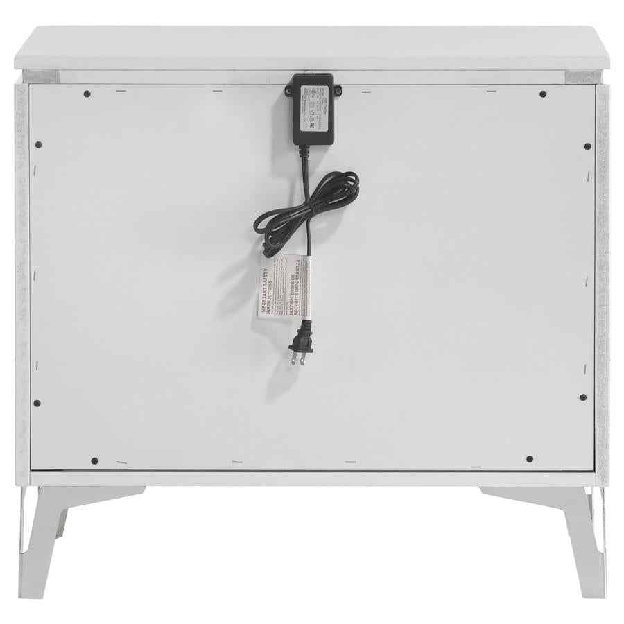 Cassia 2-drawer Nightstand Bedside Table White High Gloss