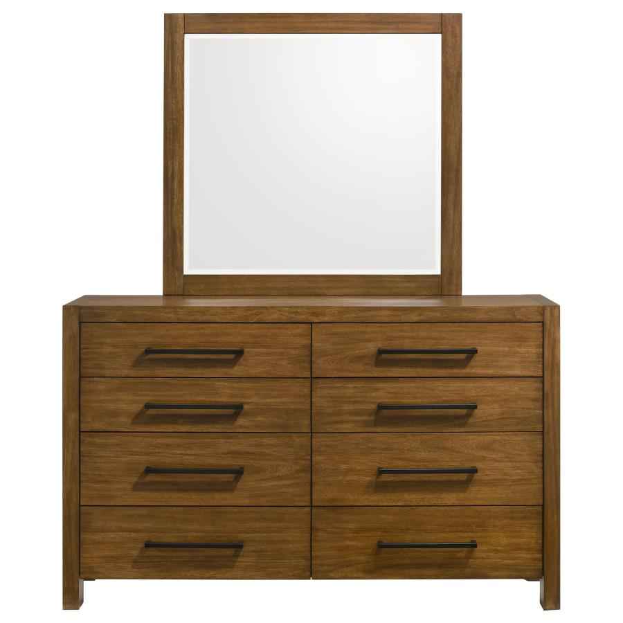 Adderley 8-drawer Bedroom Dresser and Mirror Warm Brown - Home & Sleep Outlet