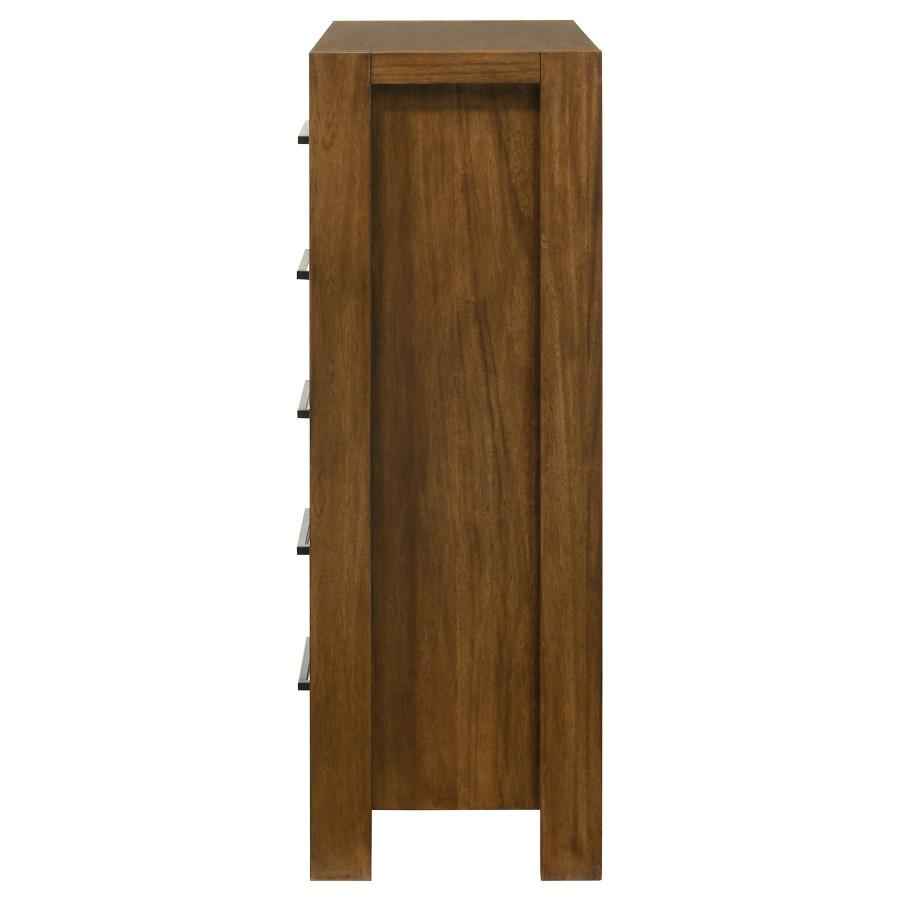 Adderley 5-drawer Bedroom Chest of Drawers Warm Brown - Home & Sleep Outlet