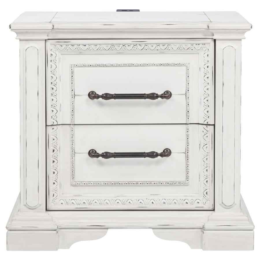 McKinney 2-drawer Nightstand with Dual USB Vintage White - Home & Sleep Outlet