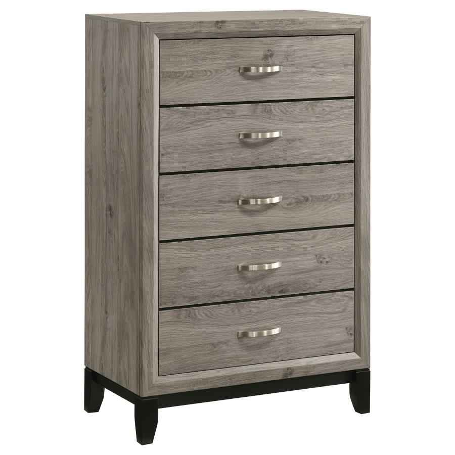 Valen 5-drawer Bedroom Chest of Drawers Light Taupe