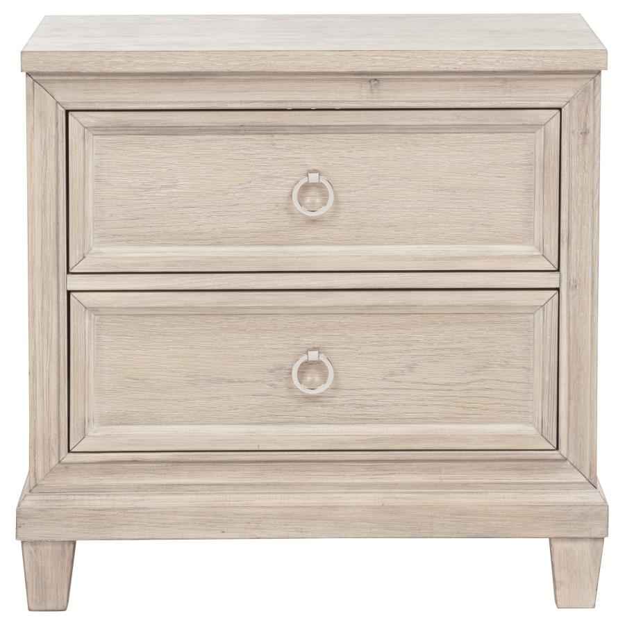 Pembroke 2-drawer Nightstand Bedside Table Washed Oak
