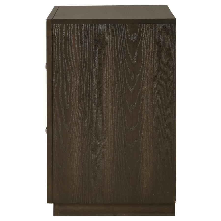Atlas 2-drawer Bedroom Nightstand Bedside Table Dark Oak