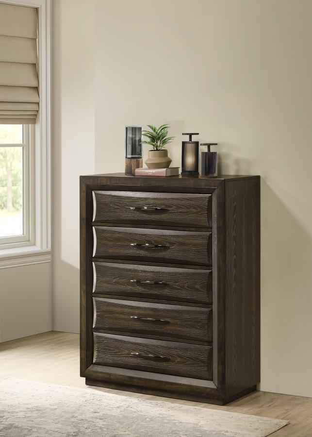 Atlas 5-drawer Bedroom Chest of Drawers Dark Oak