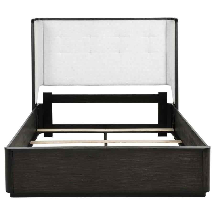 Leandro 55-inch Queen Wingback Bed Burnished Black
