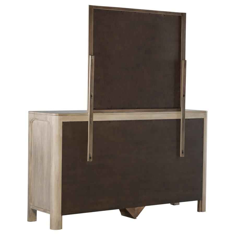 Solano 9-drawer Bedroom Dresser with Mirror Weathered Mango