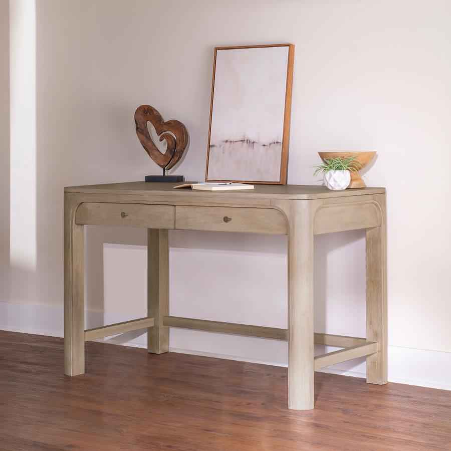 Solano 2-drawer Makeup Table Vanity Desk Weathered Mango