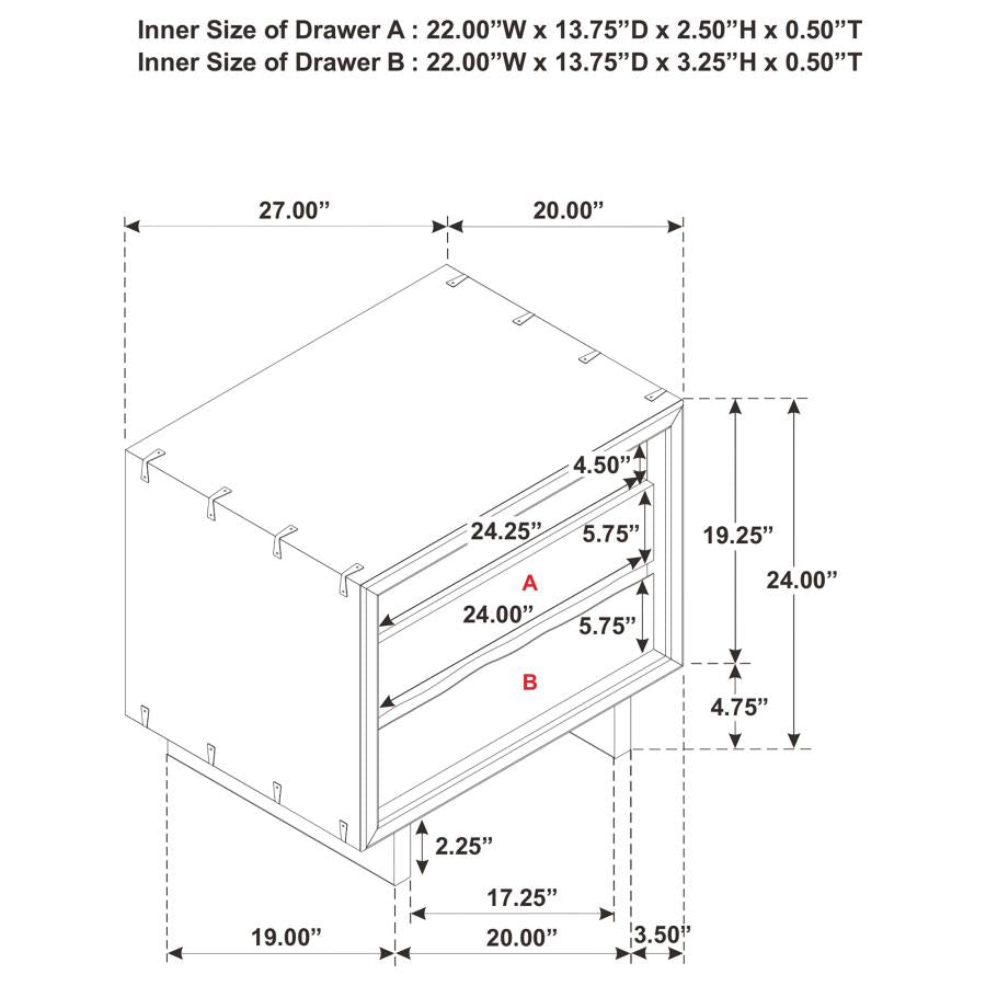 Stillwater 2-drawer Nightstand