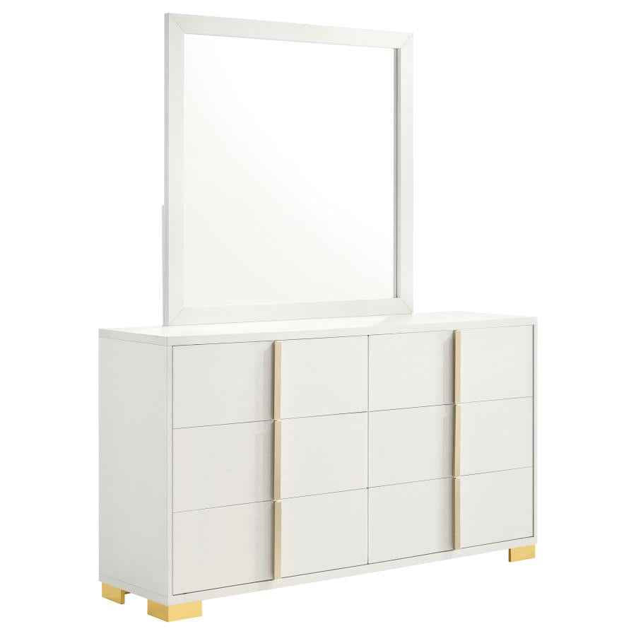 Marceline 6-drawer Dresser with Mirror White - Home & Sleep Outlet