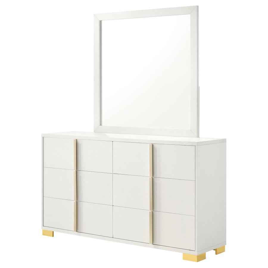 Marceline 6-drawer Dresser with Mirror White - Home & Sleep Outlet