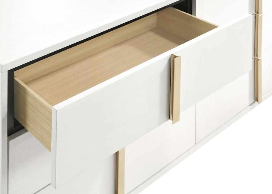 Marceline 6-drawer Dresser with Mirror White - Home & Sleep Outlet