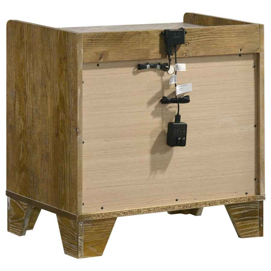 Henderson 1-drawer LED Nightstand Bedside Table Medium Oak - Home & Sleep Outlet