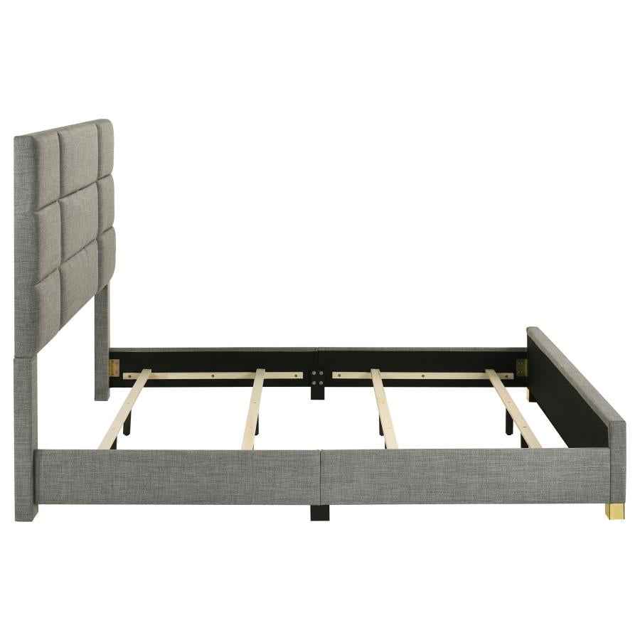 Ines 56-inch Fabric Upholstered Eastern King Panel Bed Grey - Home & Sleep Outlet