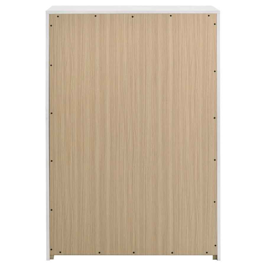 Ines 5-drawer Bedroom Chest of Drawers White High Gloss