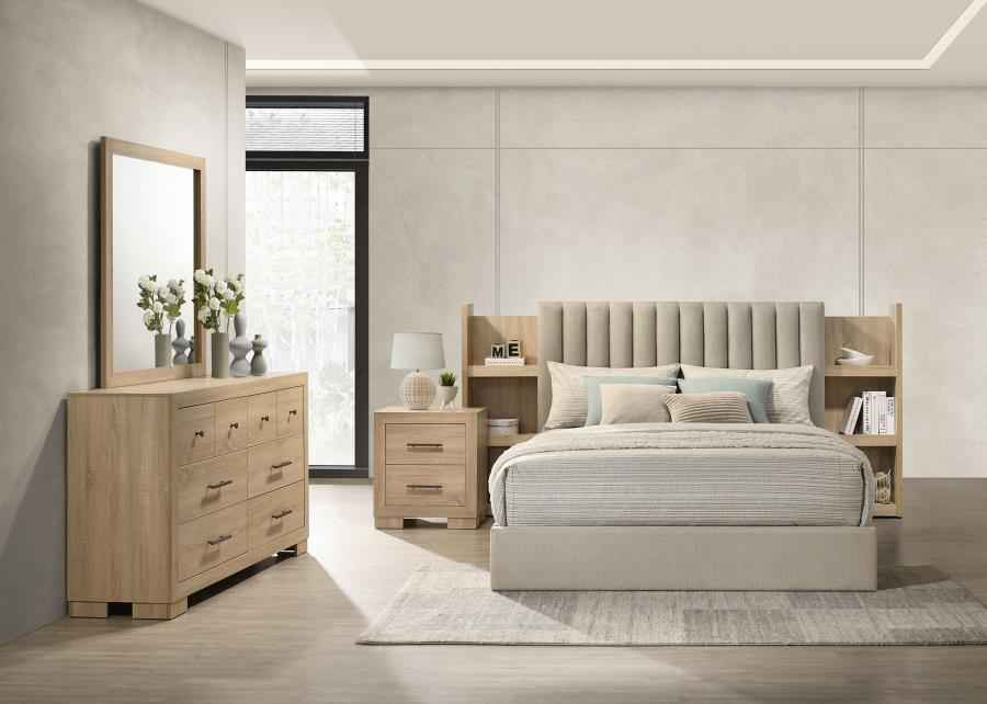 Arielle 4-piece Eastern King Bedroom Set Light Oak