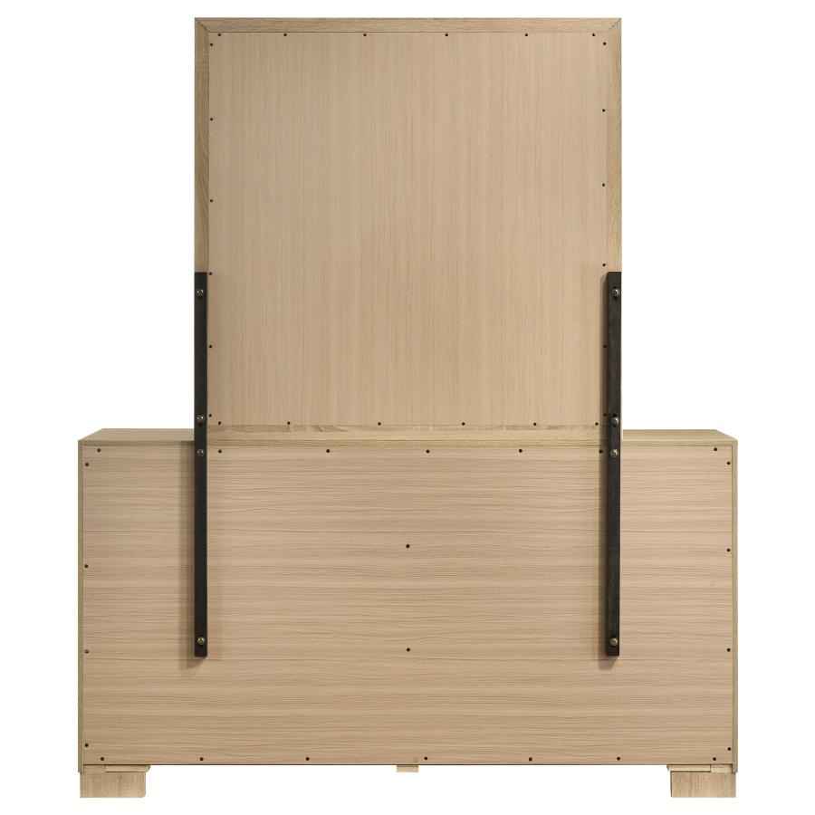 Arielle 6-drawer Bedroom Dresser with Mirror Light Oak
