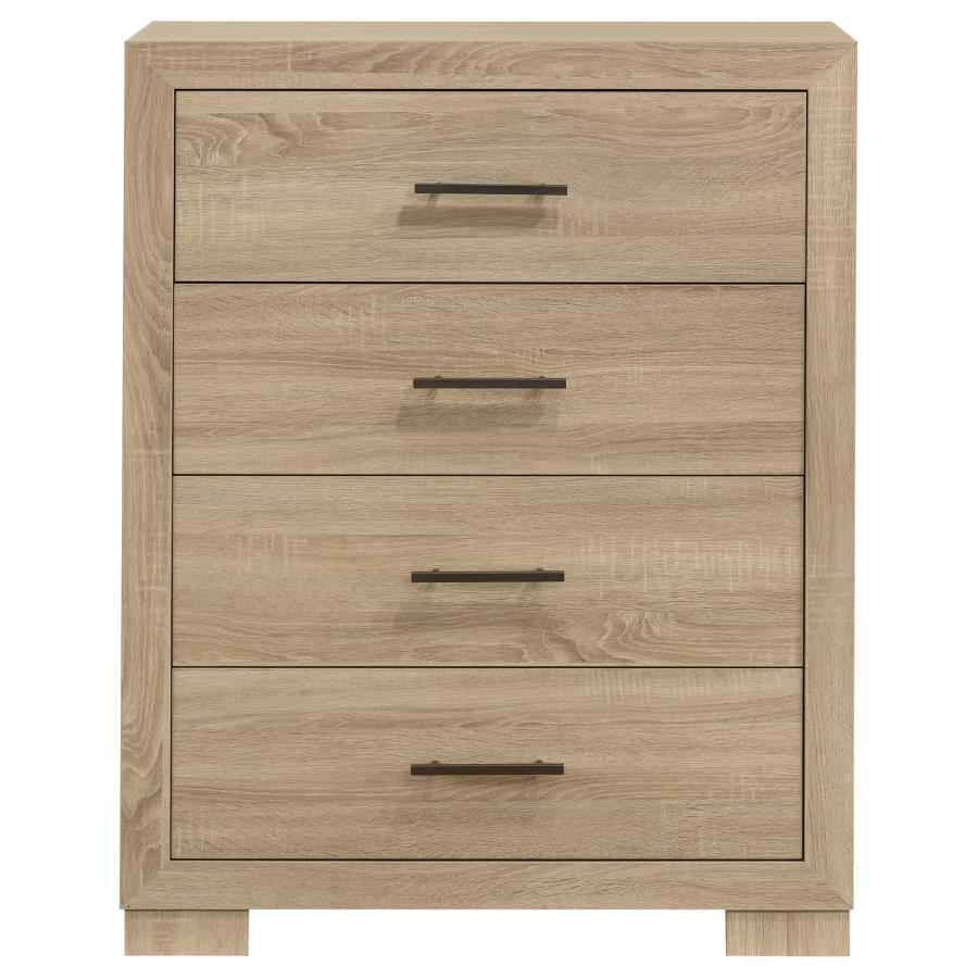 Arielle 4-drawer Bedroom Chest of Drawers Light Oak