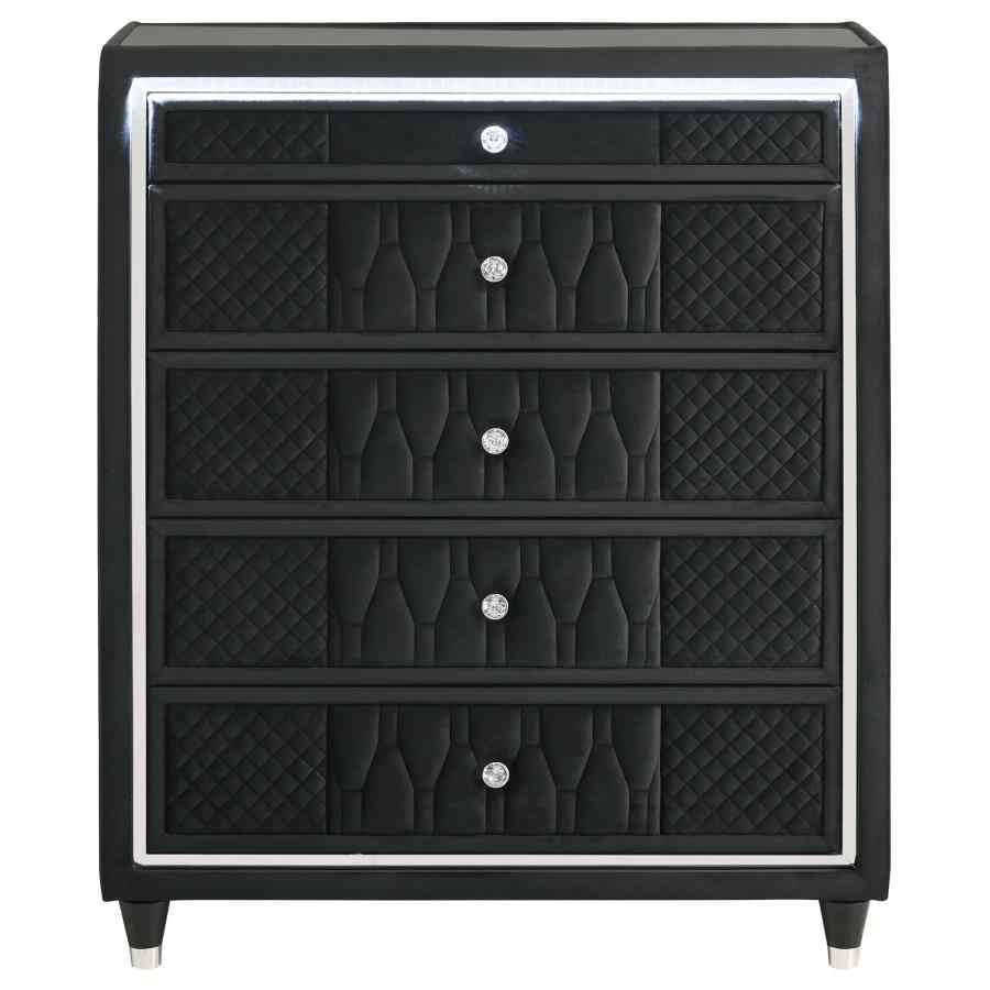 Lorient 5-drawer LED Chest of Drawers Black