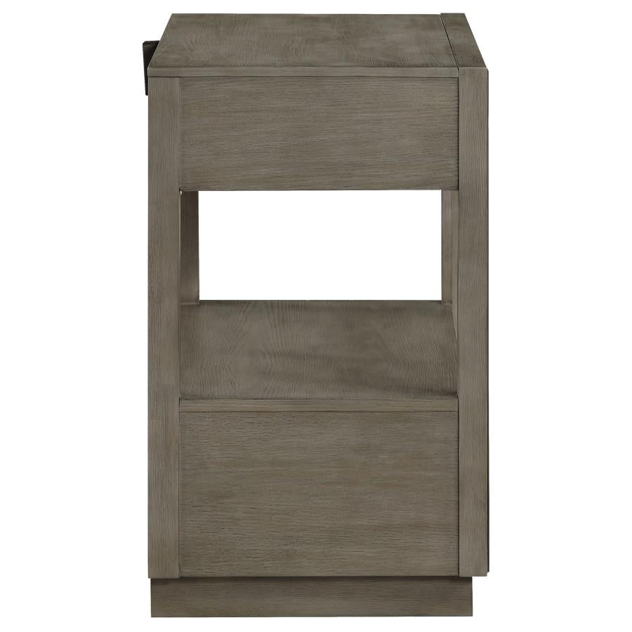 Durango 2-drawer Nightstand Bedside Table Taupe Oak